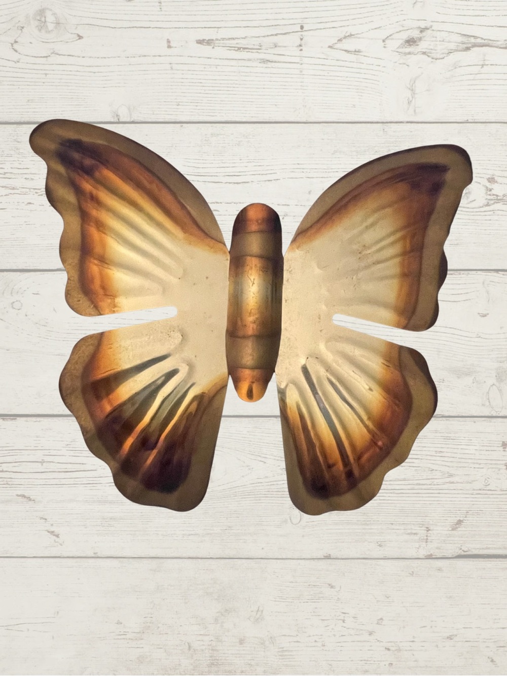 Vintage Brass Butterfly Wall Hanging Art Set of 3 Flame Treated 70s MCM Decor - Picture 3 of 11